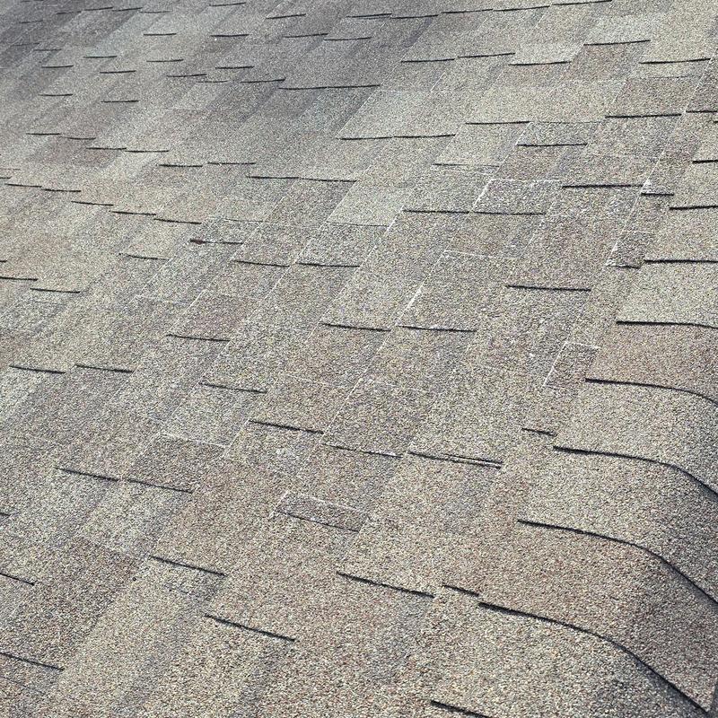 Asphalt roof shingles with hail damage in Terrell, TX