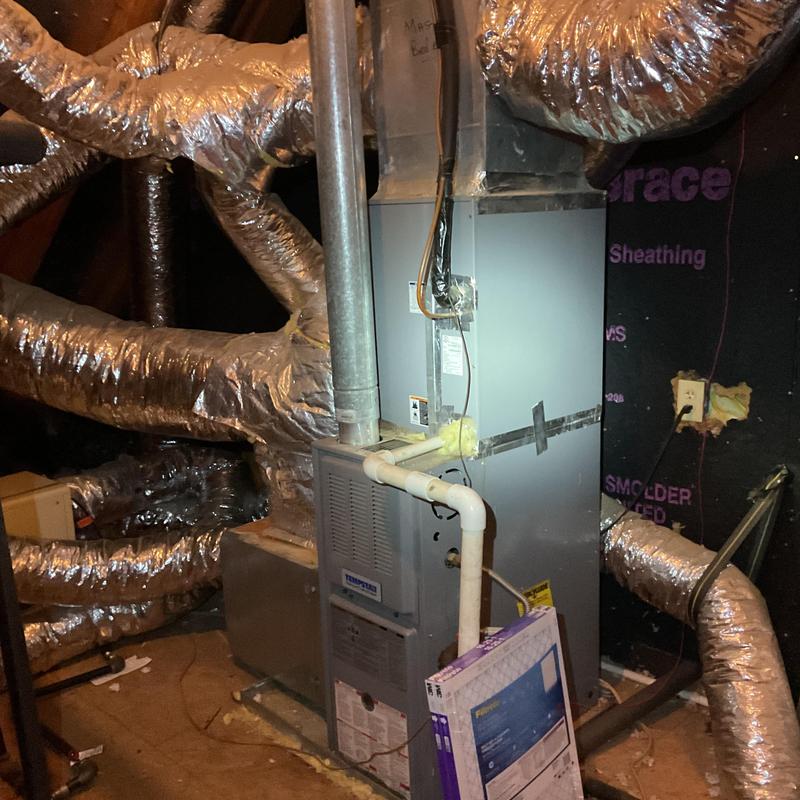 Furnace and ductwork inspection in attic space Furnace and ductwork inspection in attic space