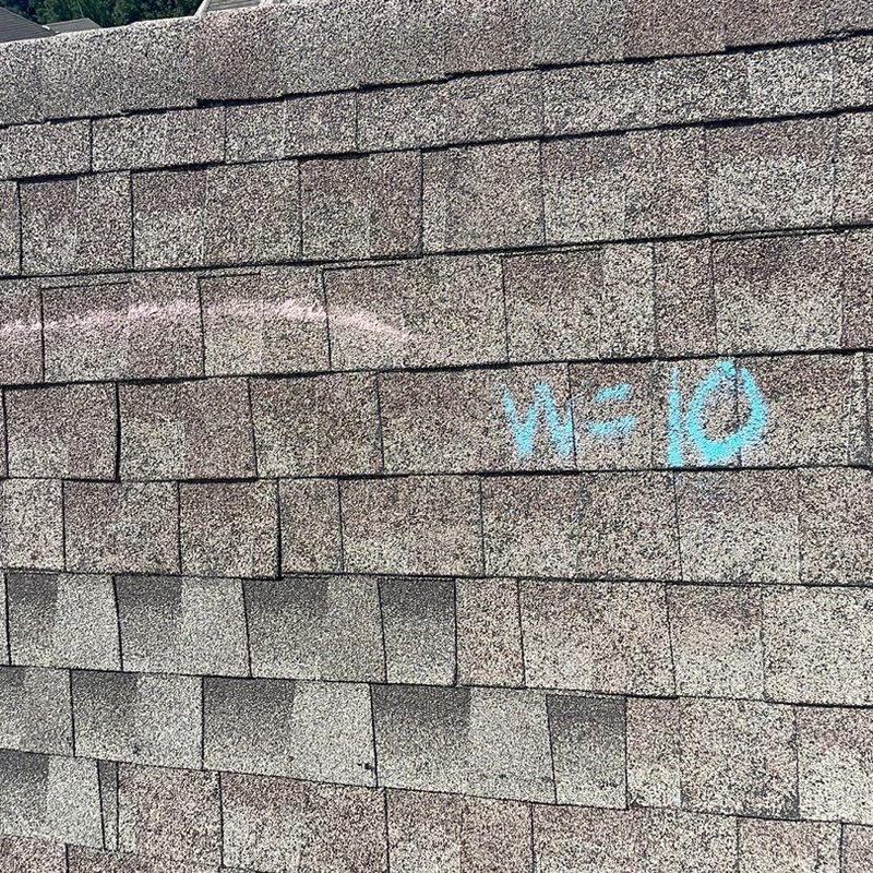 Atlas Pinnacle asphalt roof with chalk marking