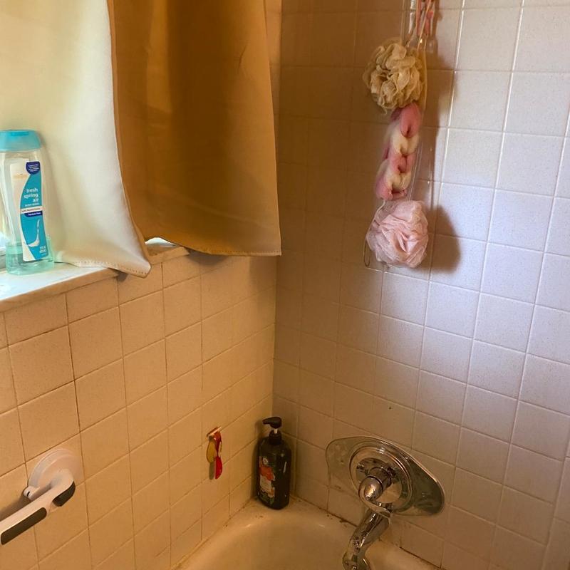 Shower valve and tub spout installation in bathroom