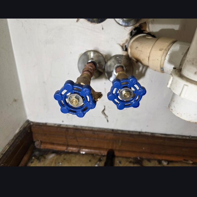Washing machine hot and cold boiler drains with valves