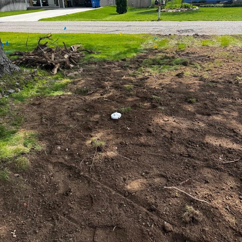 Two-way cleanout pipe installation in yard dirt area