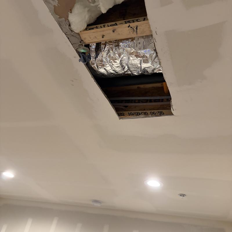 Pex water line leak repair in ceiling cavity
