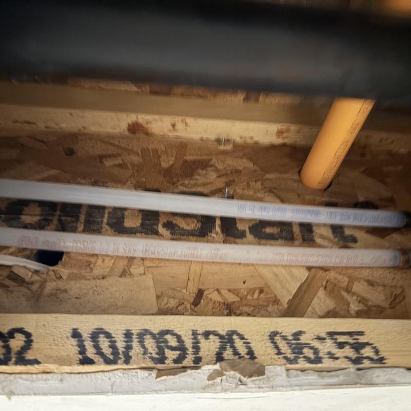 PEX Water Lines in Ceiling with Leak Repair