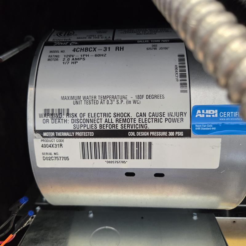 Coil data plate label on HVAC unit for coil ordering