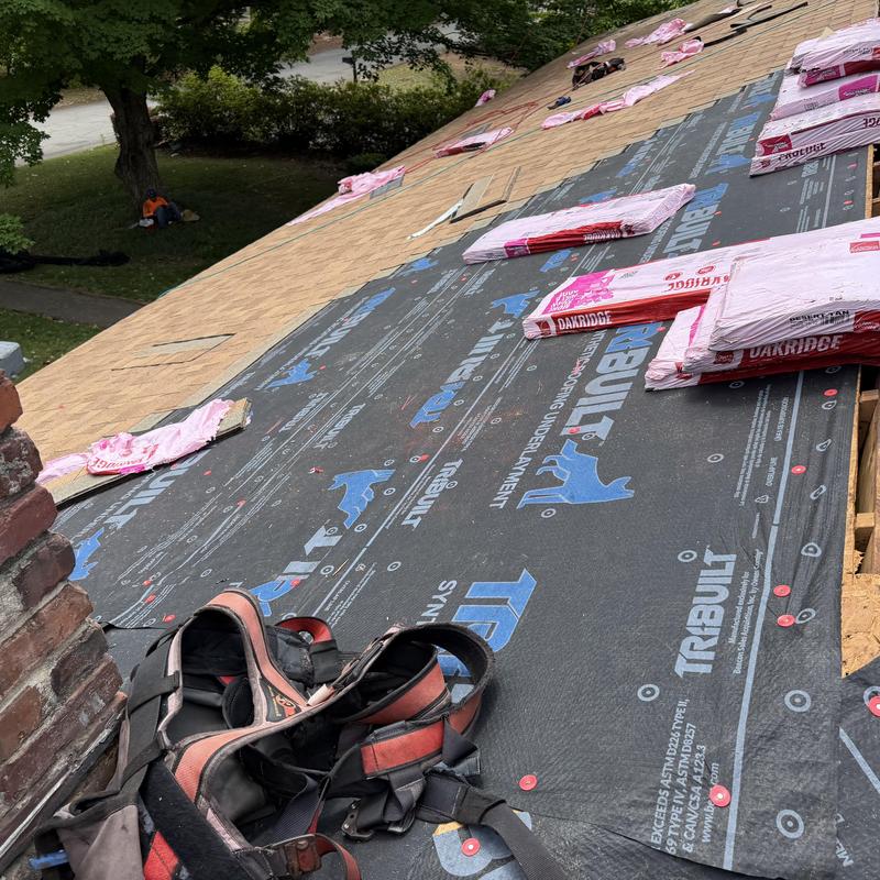 Owens Corning Desert Tan roofing installation in progress
