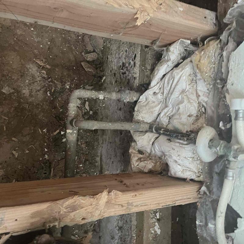 Shower valve and bathroom plumbing inspection area Shower valve and bathroom plumbing inspection area