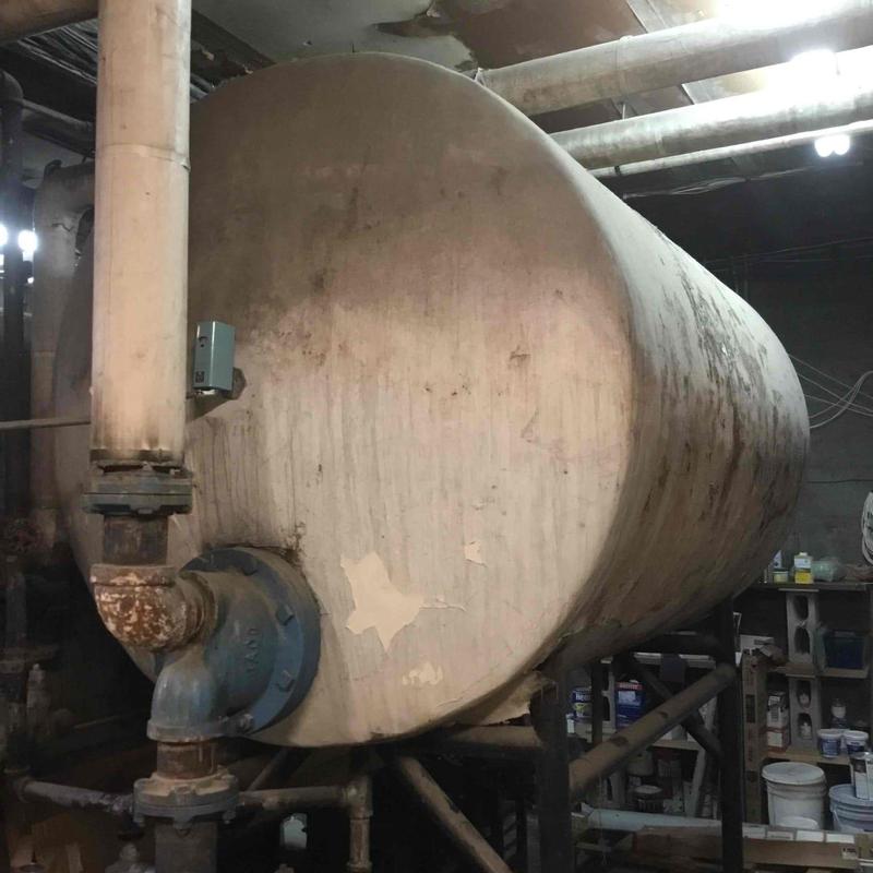 800-gallon boiler storage tank leaking in basement 800-gallon boiler storage tank leaking in basement