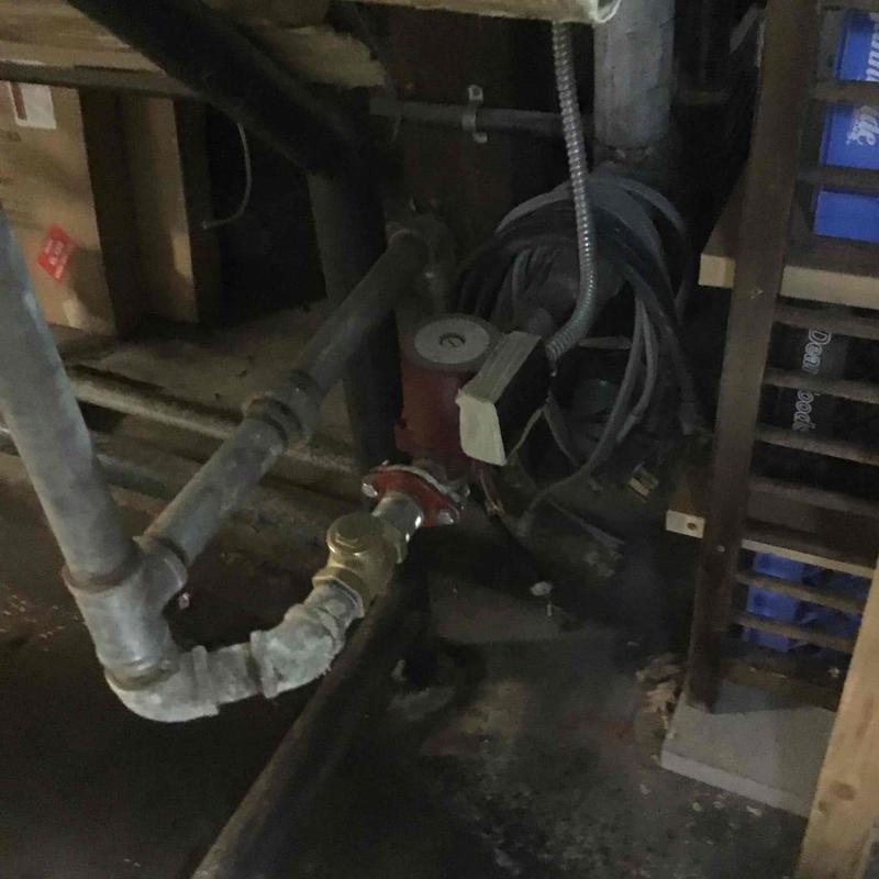 Leaking 800-gallon boiler storage tank piping Leaking 800-gallon boiler storage tank piping