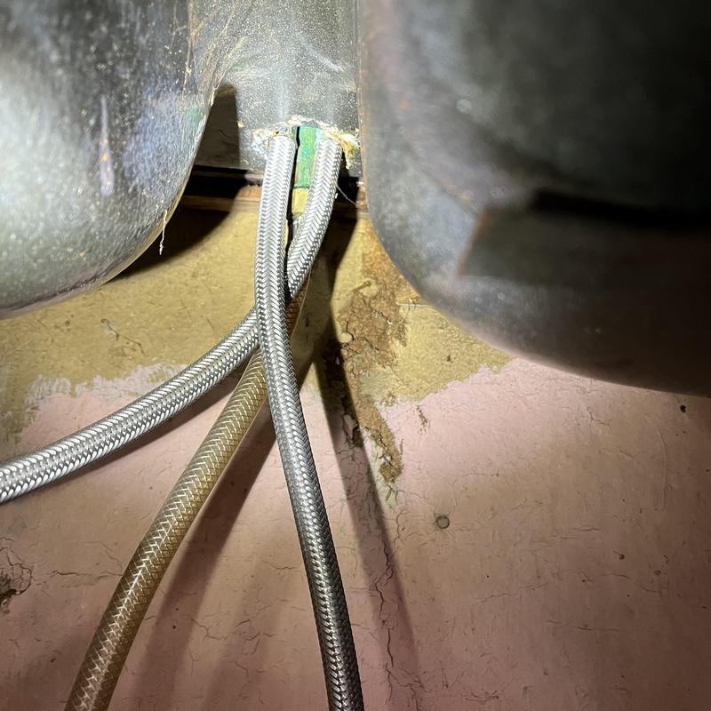 Kitchen faucet supply lines under sink with hoses Kitchen faucet supply lines under sink with hoses