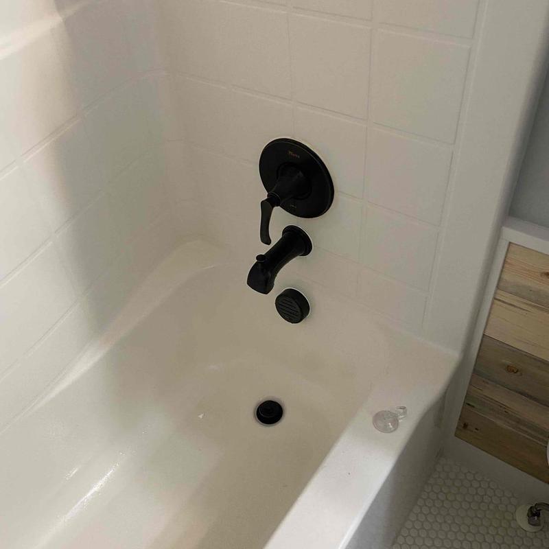 Tub overflow trim installation with off-brand overflow Tub overflow trim installation with off-brand overflow