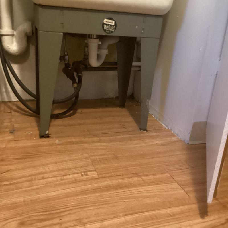 Laundry tub sink drain and cast iron pipe access