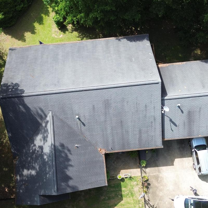 Asphalt shingle roof with clean uniform installation Asphalt shingle roof with clean uniform installation