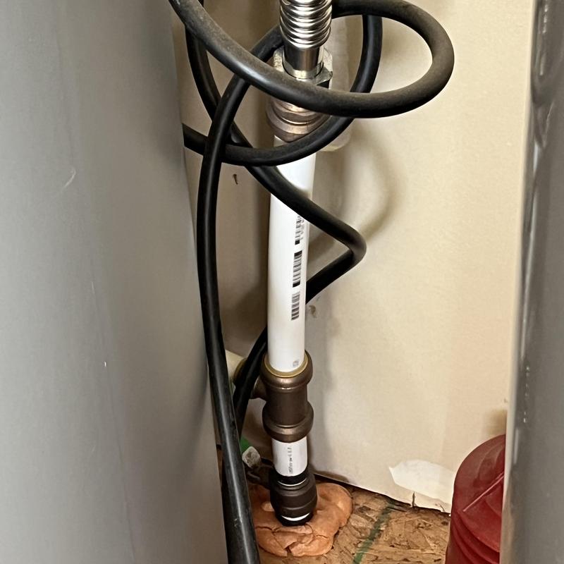 Pressure reducing valve installation on water line with hoses