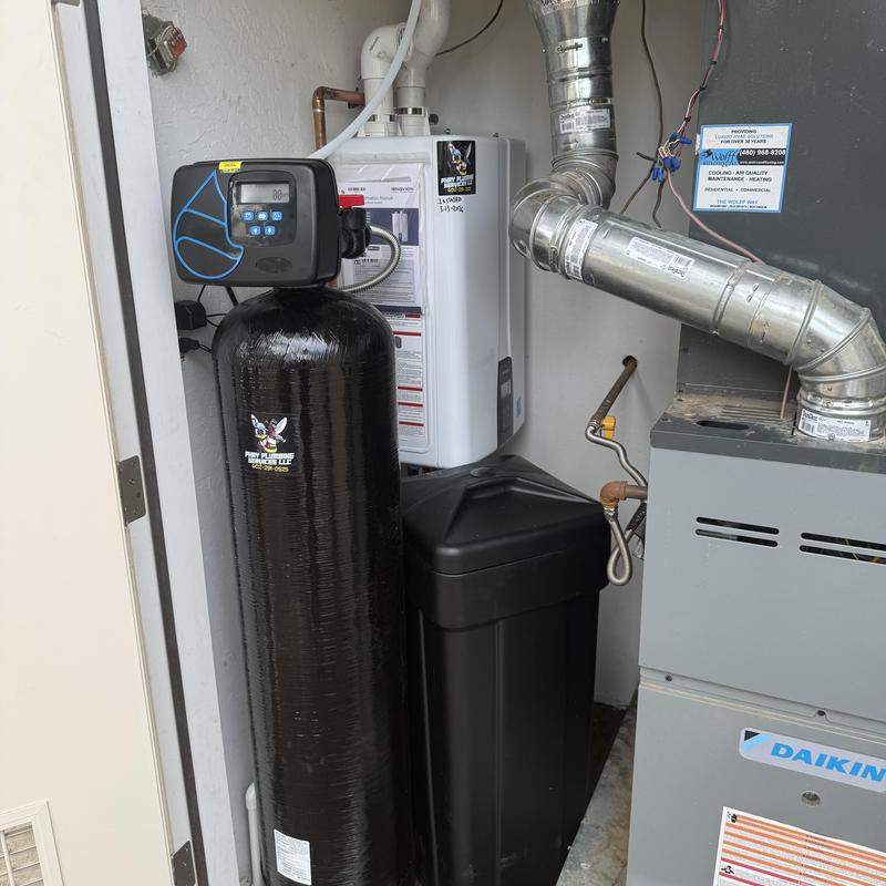 Water softener and tankless water heater installation