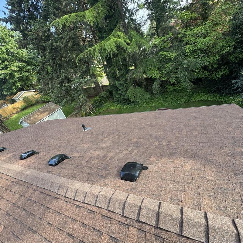 Shingle roof with vents installed on residential home