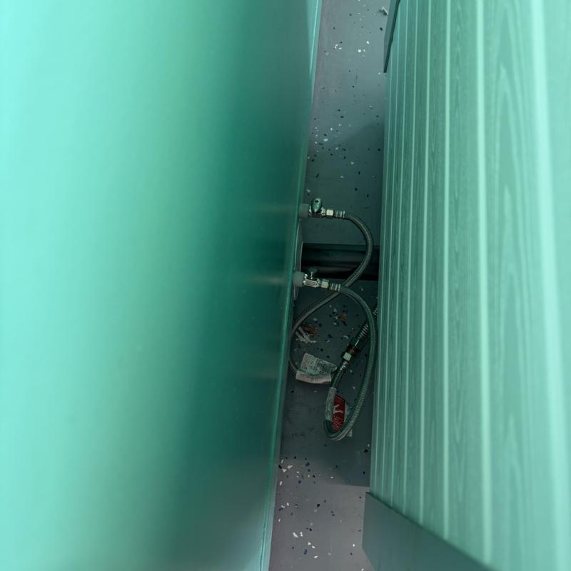 Flexible water supply lines for dog wash station installation