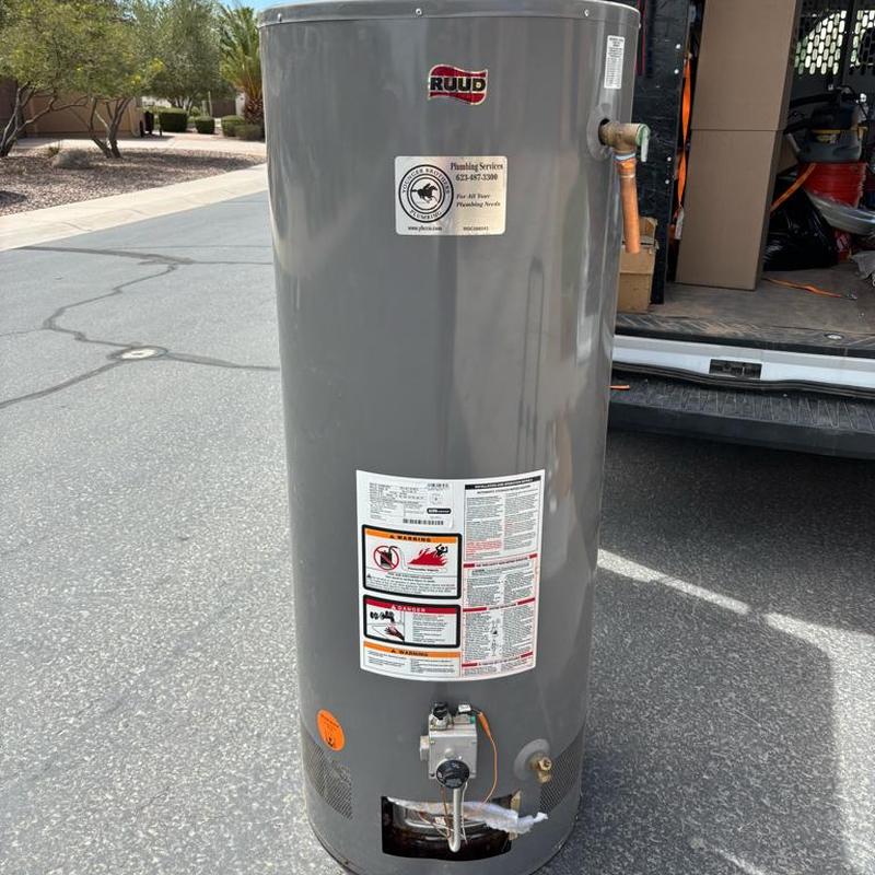 Water heater unit removed on residential street