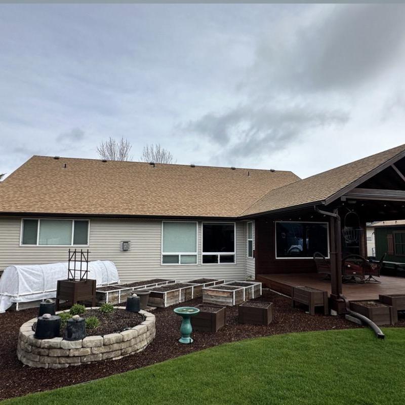 Asphalt shingle roof inspection on residential home Asphalt shingle roof inspection on residential home