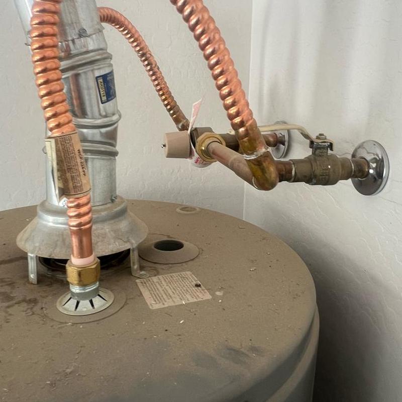 Water heater gas and copper supply lines connection