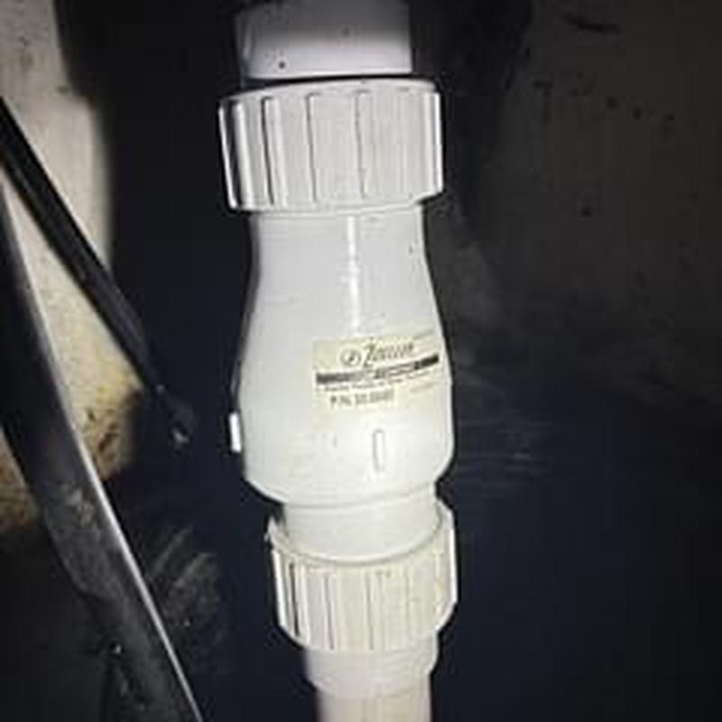 Zoeller M63 sump pump pipe connection in crawlspace