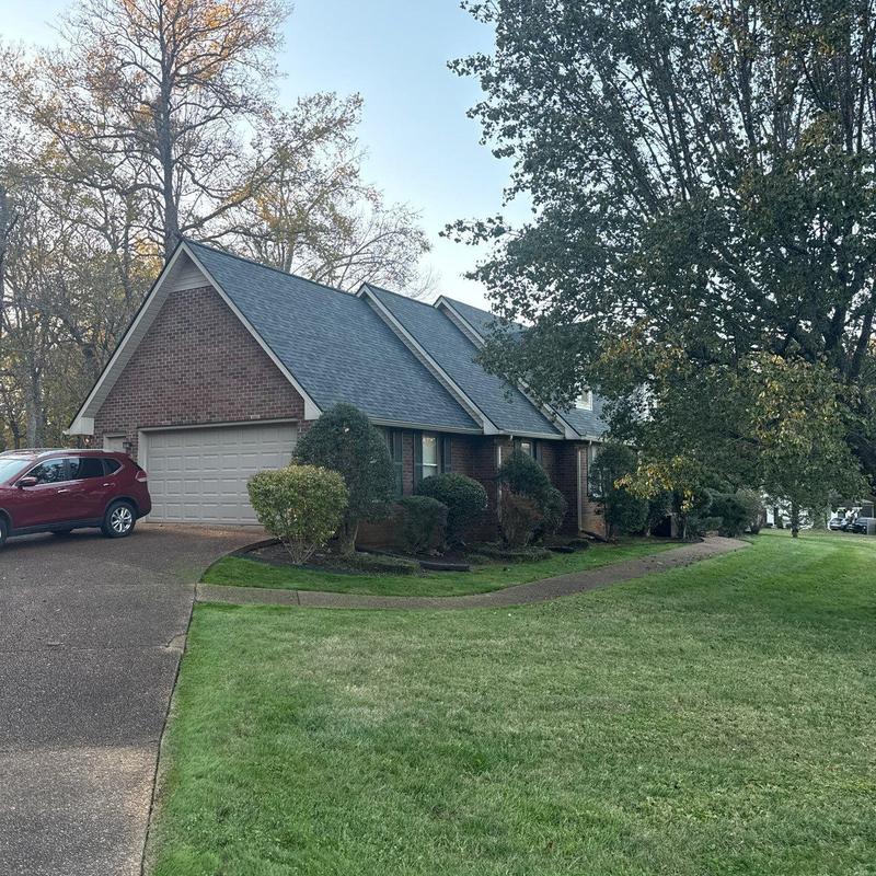 Asphalt shingle roof with hail damage inspection