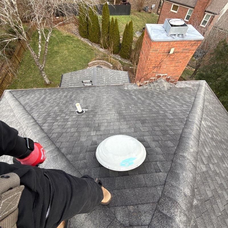 Roof shingles and ridge inspection with damage assessment