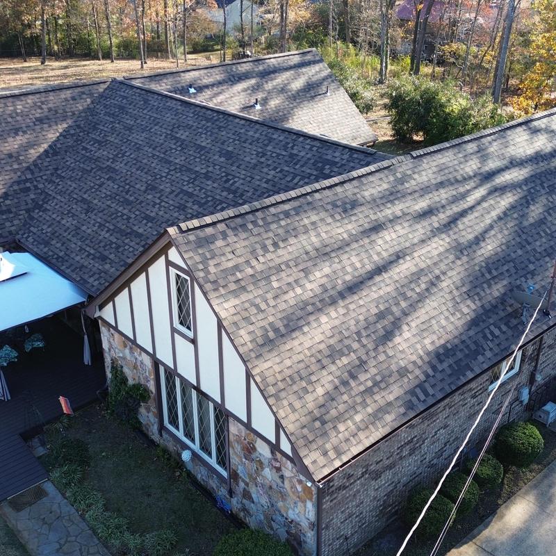 Architectural shingle roof replacement on home Architectural shingle roof replacement on home