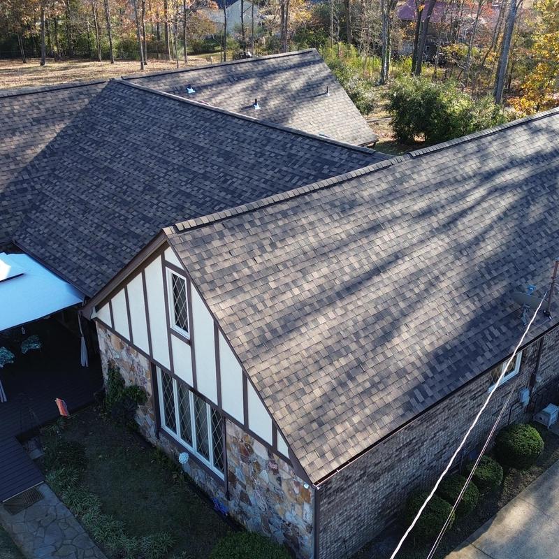 Architectural shingle roof with clean ridge lines Architectural shingle roof with clean ridge lines