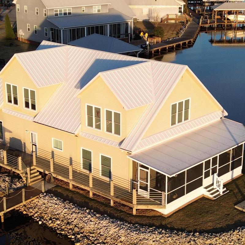 Standing seam metal roof on lakeside home Standing seam metal roof on lakeside home