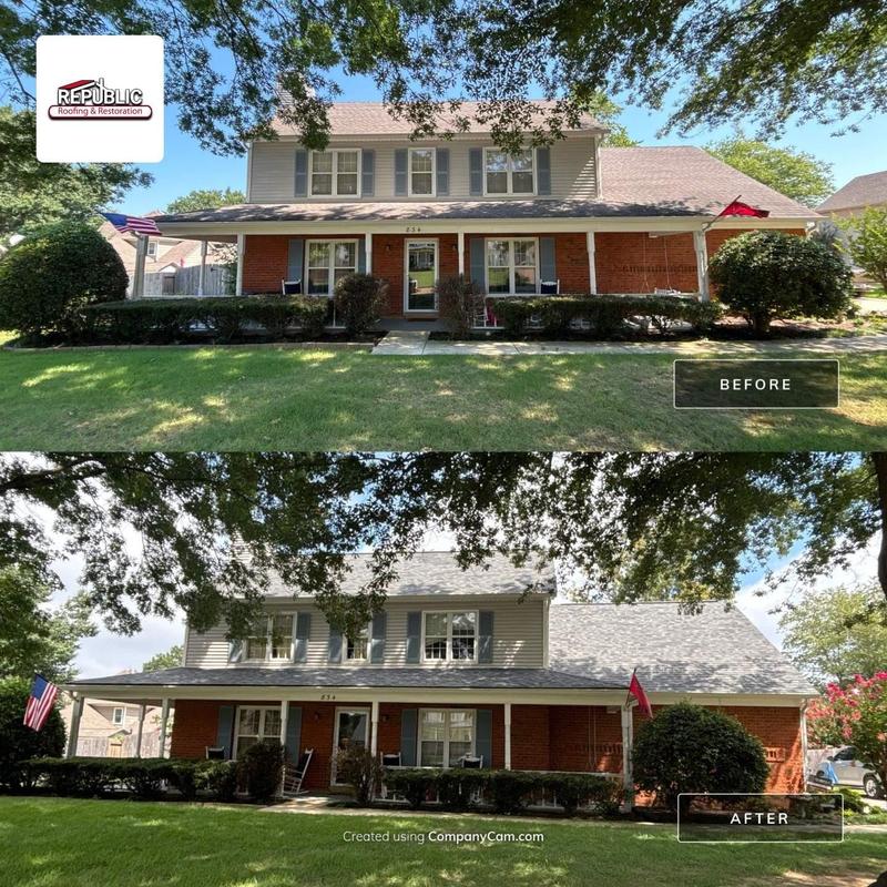 Owens Corning Oakridge asphalt roof before and after