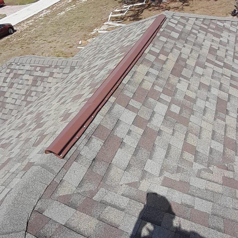 Owens Corning Duration shingle roof with ridge vent Owens Corning Duration shingle roof with ridge vent