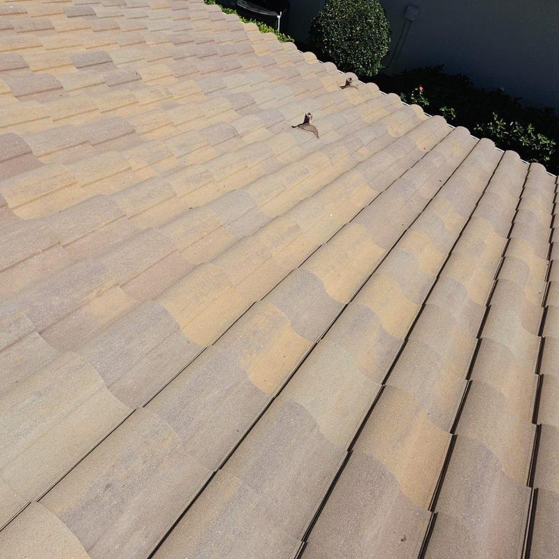 Concrete tile roof with foam-adhered tiles in Naples FL Concrete tile roof with foam-adhered tiles in Naples FL