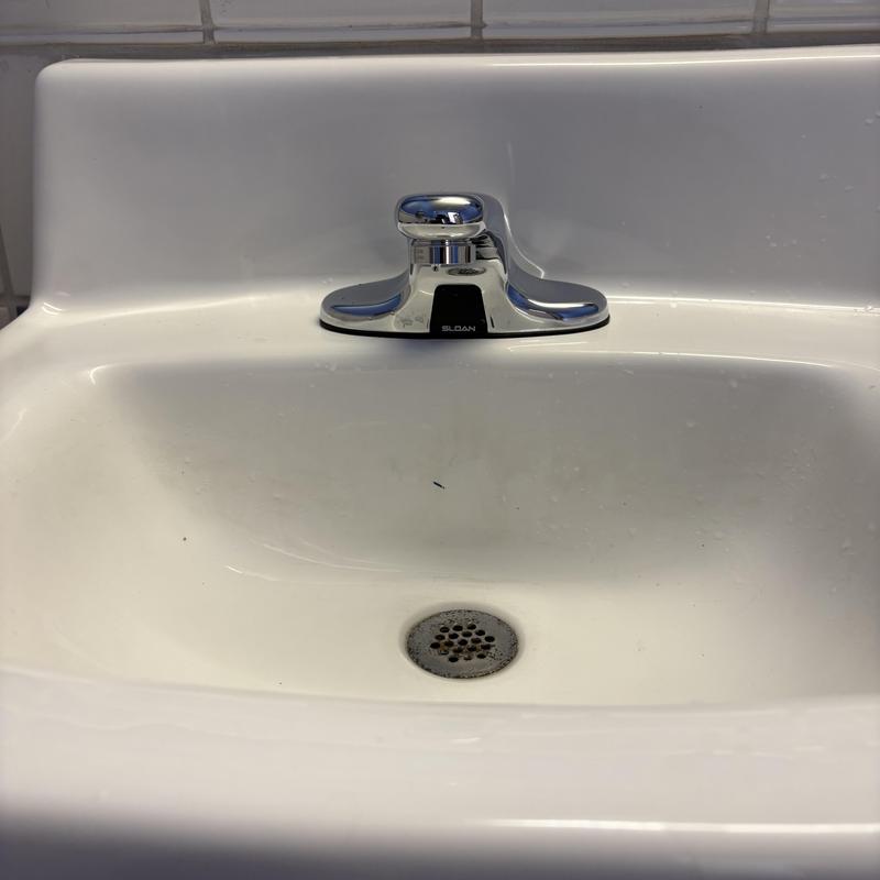 Sloan automatic center-set faucet and sink installation