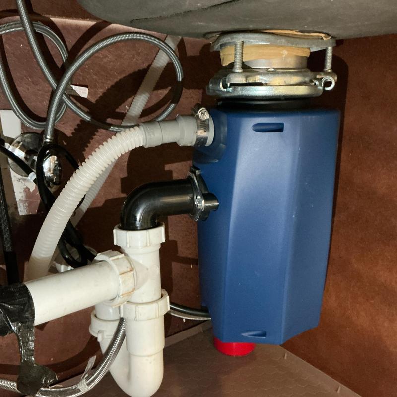Garbage disposal unit with new 1/2 hp motor installed
