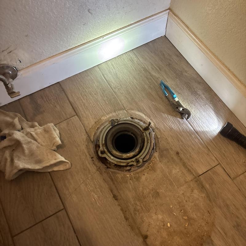 Toilet flange and flange repair with tools nearby Toilet flange and flange repair with tools nearby