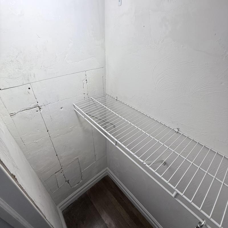 Closet wall patching and wire shelf installation Closet wall patching and wire shelf installation