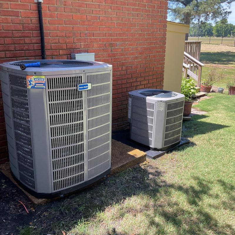 American Standard condenser units outside home American Standard condenser units outside home