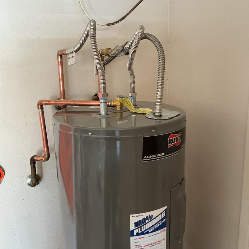 50-gallon electric water heater with copper piping 50-gallon electric water heater with copper piping