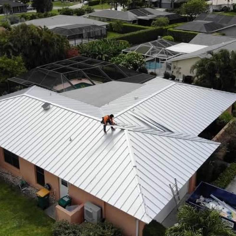 Aluminum standing seam metal roof installation