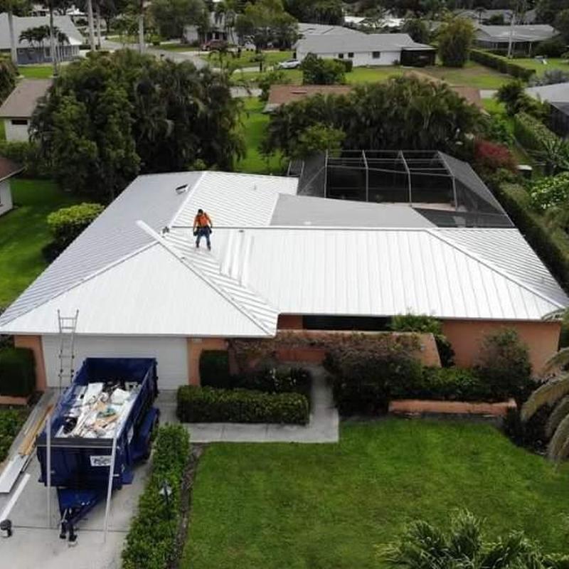 Aluminum standing seam metal roof installation in Naples