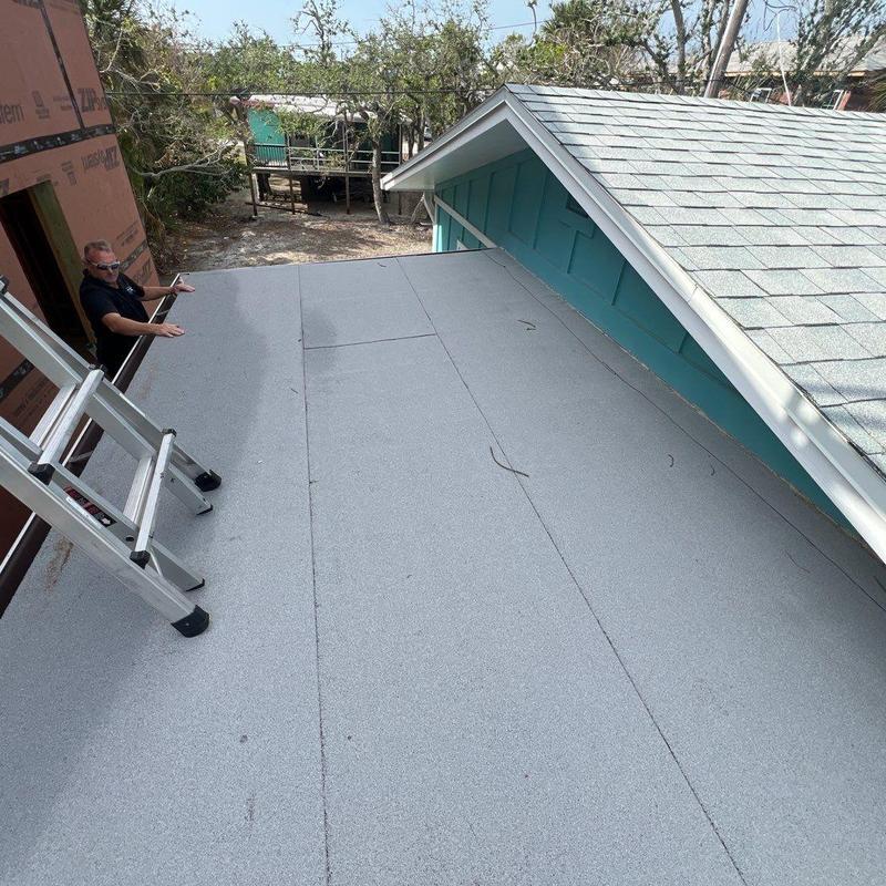 Flat roof with Polyglass IRX underlayment installation Flat roof with Polyglass IRX underlayment installation