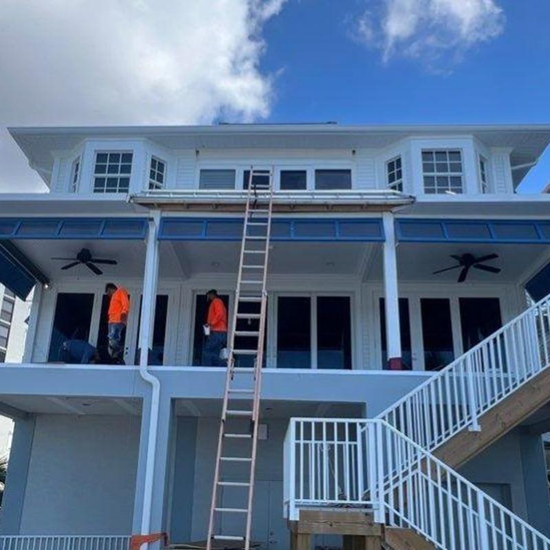 Flat roof membrane removal and rebuild on coastal home Flat roof membrane removal and rebuild on coastal home