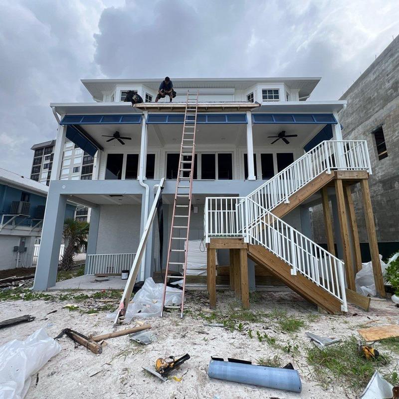 Flat roof deck with Polyglass roofing repair in coastal home Flat roof deck with Polyglass roofing repair in coastal home