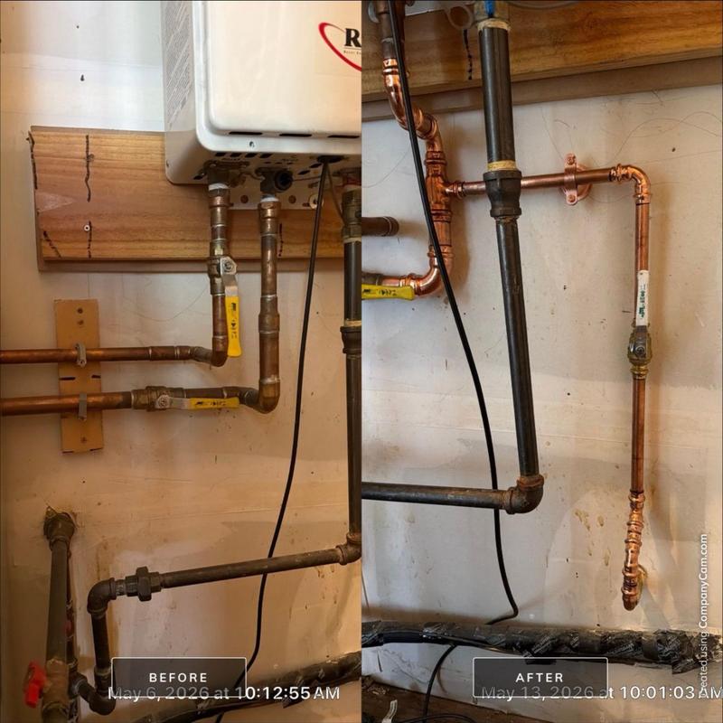 Copper water line installation for new fixture Copper water line installation for new fixture