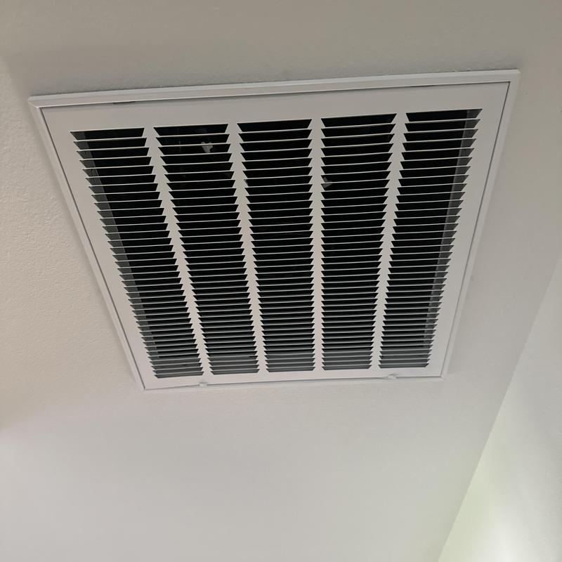 Main return air vent grille installation in ceiling Main return air vent grille installation in ceiling