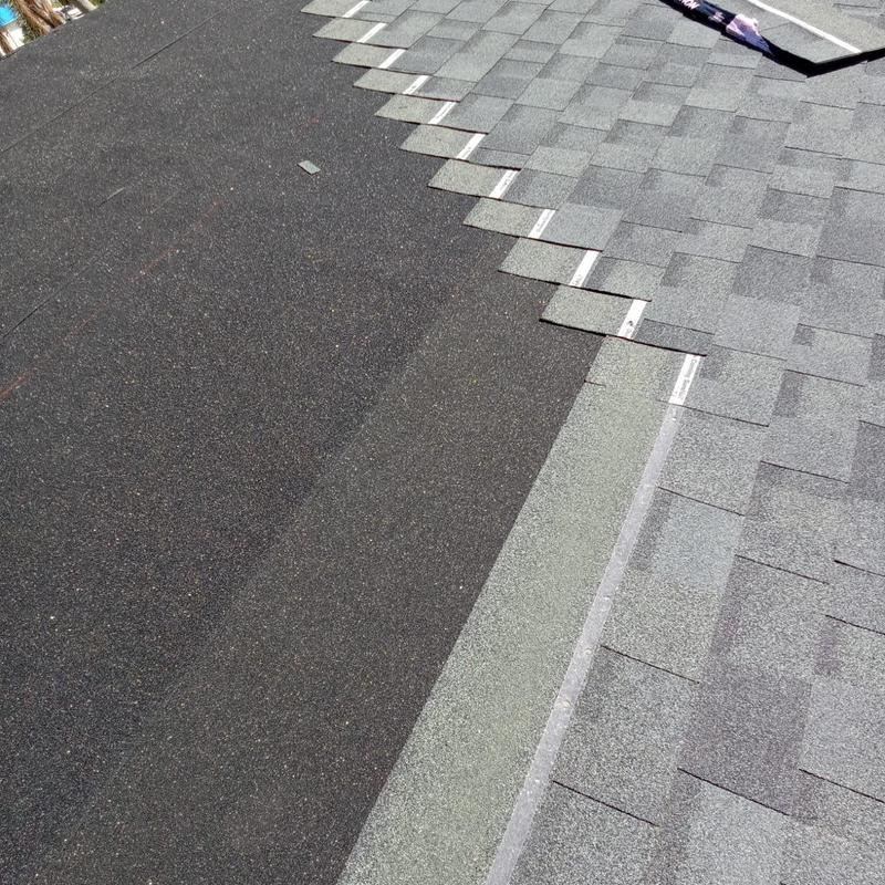 Owens Corning Duration shingles installation on roof Owens Corning Duration shingles installation on roof