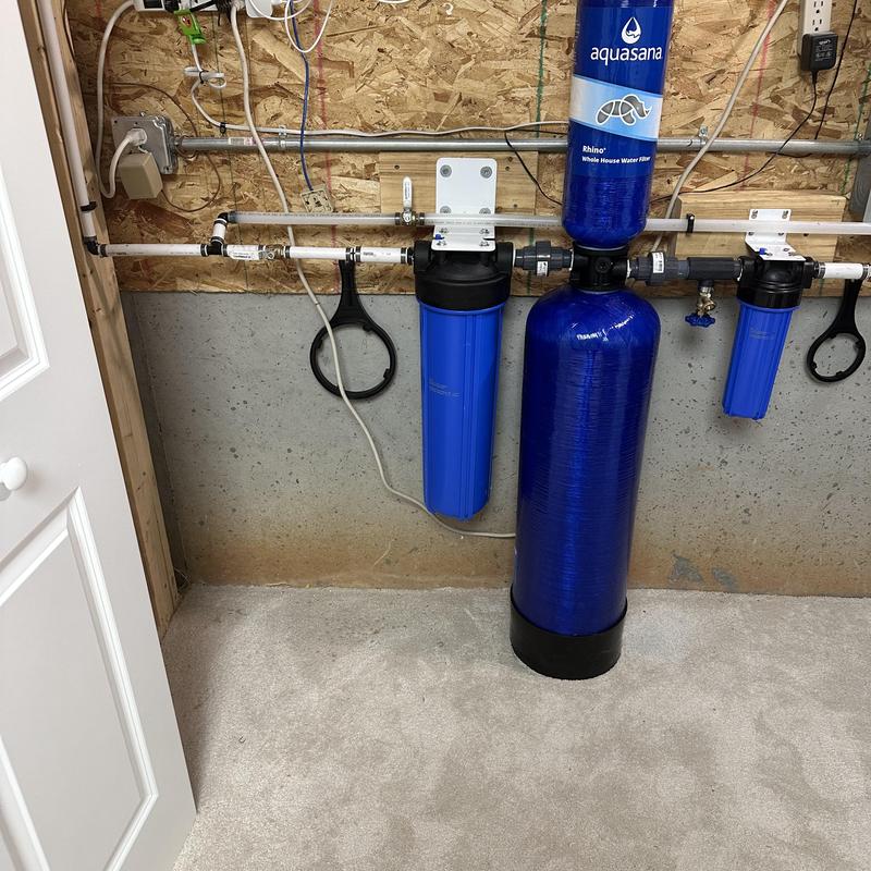 Whole house water filtration system installation