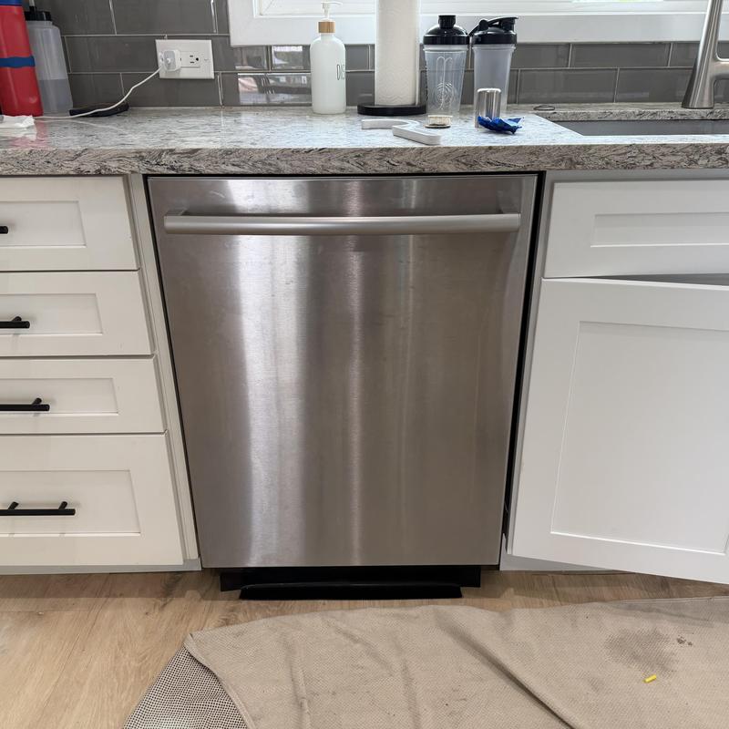 Dishwasher installation with kitchen plumbing upgrade