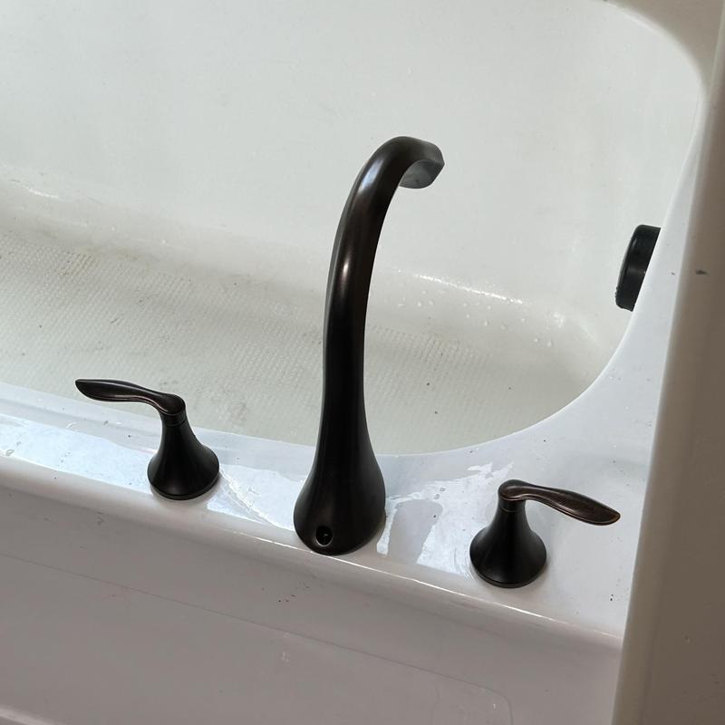 Roman tub faucet with oil-rubbed bronze finish
